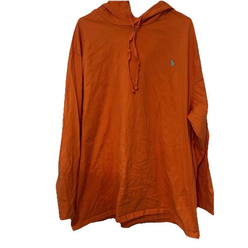 Polo Ralph Lauren Men’s Orange Lightweight Long Sleeve Hoodie Sweatshirt 3XB